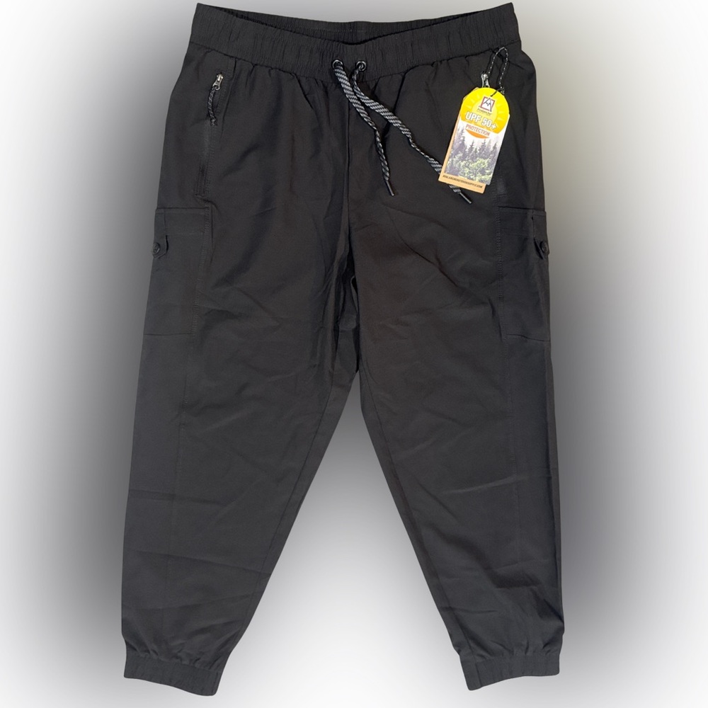 Womens’ Black Cargo Jogger Pants - Lightweight Comfort